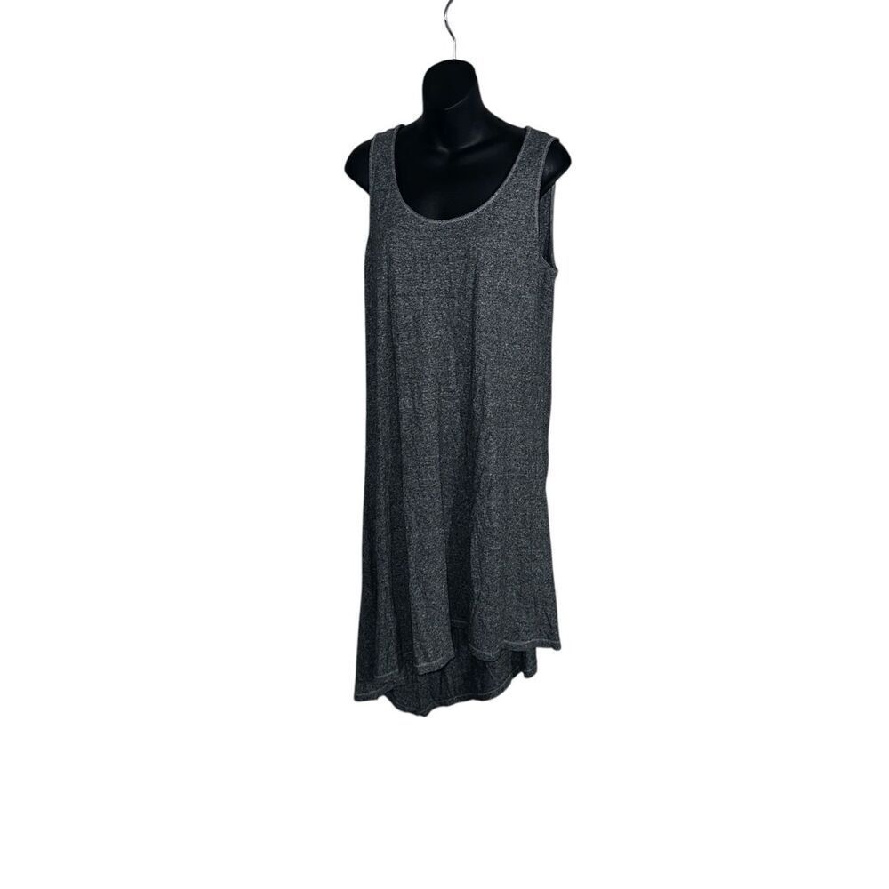Beautiful EILEEN FISHER Heather Gray Black White Asymmetric Organic Cotton Linen